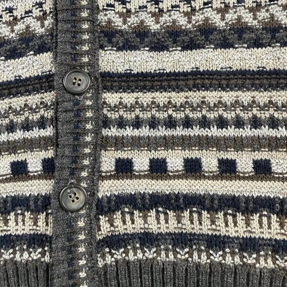 Vintage Jantzen Sweater Vest Mens L Brown Full Button Down 90s Grandpa Dad Core - Picture 2 of 6